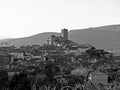 Mountain village on black and white Royalty Free Stock Photo