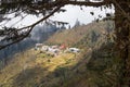 Mountain village buddhist temple monastery, Nepal. Royalty Free Stock Photo