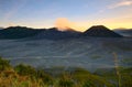 Mount Bromo, is an active volcano and part of the Tengger massif, in East Java, Indonesia. Royalty Free Stock Photo