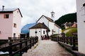 Mountain village huts, Alpe Devero, Italy Royalty Free Stock Photo