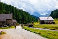 Mountain village huts, Alpe Devero, Italy Royalty Free Stock Photo