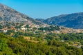 Mountain village at Lasithi plateau at Greek island Crete Royalty Free Stock Photo