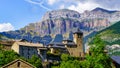 Mountain village in the Ordesa Valley of the Spanish Pyrenees, called Torla. Royalty Free Stock Photo