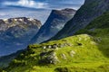 Mountain village at Stranda on the Geirangerfjord