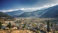 The Mountain Village on a Sunny Summer day,Bhutan Royalty Free Stock Photo
