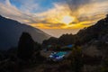 Mountain village sunset beautiful Uttarakhand