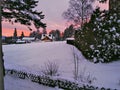 Mountain Village Sunset Sky