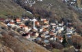 Mountain village in winter without snow - stock photo Royalty Free Stock Photo