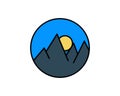 Mountain, Volcano, Summit, Peak Icon Vector Logo Template Illustration Design. Vector EPS 10. Royalty Free Stock Photo