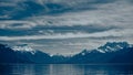 Mountain and Water Background View. Lake Geneva Vevey, Switzerland Royalty Free Stock Photo