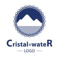 Mountain and Water Logo Template Design Vector, Cristal Water Emblem, Design Concept, Creative Symbol, Icon. Vector illustration Royalty Free Stock Photo