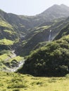 Mountain waterfall in Alps. Royalty Free Stock Photo