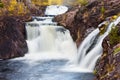 Mountain waterfall. fast stream water Royalty Free Stock Photo