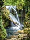 Mountain waterfall in the forest Royalty Free Stock Photo