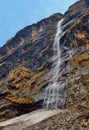 Mountain Waterfall Landscape in Himalaya, Annapurna Base Camp track. Royalty Free Stock Photo