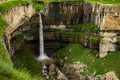 Mountain waterfall landscape in summer Sunny day Royalty Free Stock Photo