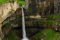 Mountain waterfall landscape in summer Sunny day Royalty Free Stock Photo