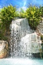 Mountain waterfall in malaysia rainforest. Royalty Free Stock Photo