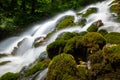 Mountain waterfall with pure water and green vegetation Royalty Free Stock Photo