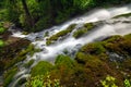 Mountain waterfall with pure water and green vegetation Royalty Free Stock Photo