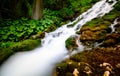 Mountain waterfall with pure water and green vegetation Royalty Free Stock Photo