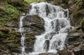 Mountain waterfall Shipot in Pylypets in the Carpathians Royalty Free Stock Photo