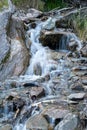 Mountain waterfall Shirlak close-up, Altai Republic, Russia