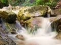 Mountain waterfall stream long exposure effect Royalty Free Stock Photo
