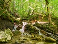 Mountain waterfall stream long exposure effect Royalty Free Stock Photo