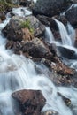 Mountain waterfall. Very beautiful landscape with mountain waterfal