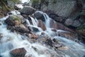 Mountain waterfall. Very beautiful landscape with mountain waterfal