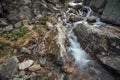 Mountain waterfall. Very beautiful landscape with mountain waterfal