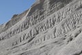 Mountain of white sand. A white mountain of white stones in Rummu Vasalema Estonia. The erosion from the quarry in the limestone q Royalty Free Stock Photo