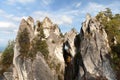 Mountain window in Sulovske Skaly rockies in slovakia Royalty Free Stock Photo