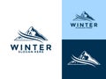 Mountain Winter Logo vector, Abstract nature or outdoor mountain logo template