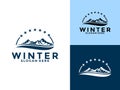 Mountain Winter Logo vector, Abstract nature or outdoor mountain logo template