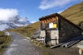 A Mountain Wooden Hut in Bachsee, Switzerland in autumn Royalty Free Stock Photo