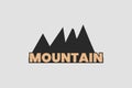 Mountain wordmark typography logo. Mount view in word. Royalty Free Stock Photo