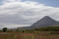 Mountain Zmeyka near Mineralnye Vody, Russia in a film of fog Royalty Free Stock Photo