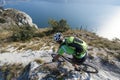 Mountainbike downhill adventure - garda lake Royalty Free Stock Photo