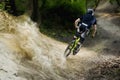 Mountainbike Downhill Dust Royalty Free Stock Photo