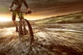 Mountainbiker goes offroad