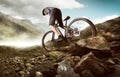 Mountainbiker in the Mountains Royalty Free Stock Photo