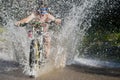 Mountainbiker Water Bike Downhill Splash