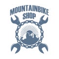 Mountainbikes repair shop monochrome logo
