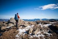 Mountaineer with a backpack.