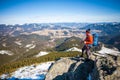 Mountaineer with a backpack.