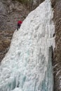 Mountaineer on Brankovsky icefall, Slovakia