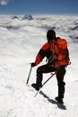 Mountaineer in caucasus mountains