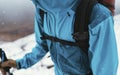 Mountaineer climbing Forcan Ridge in Glen Shiel, Scotland